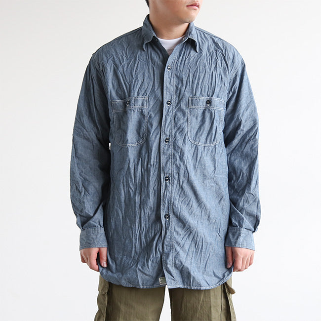 orSlow Vintage Fit Chambray Work Shirt Bleached Chambray