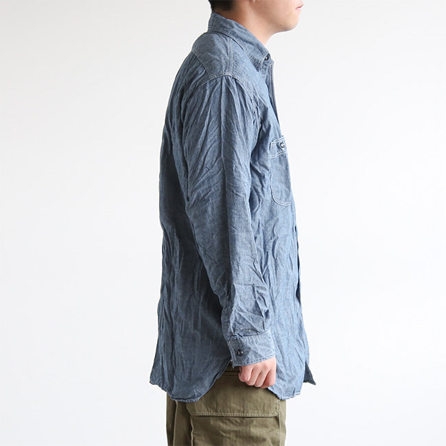 orSlow Vintage Fit Chambray Work Shirt Bleached Chambray