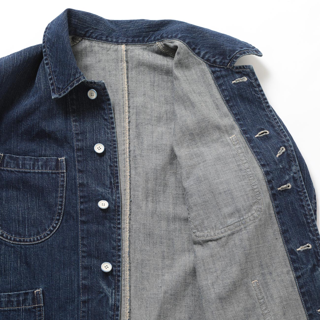 Porter Classic STEINBECK DENIM FRENCH JACKET WATCH CHAIN