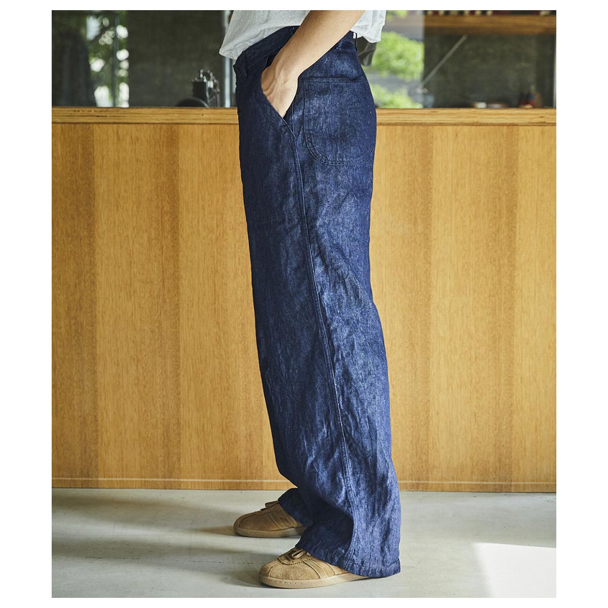 orSlow WWII 40'S U.S NAVY LINEN DENIM UTILITY TROUSERS