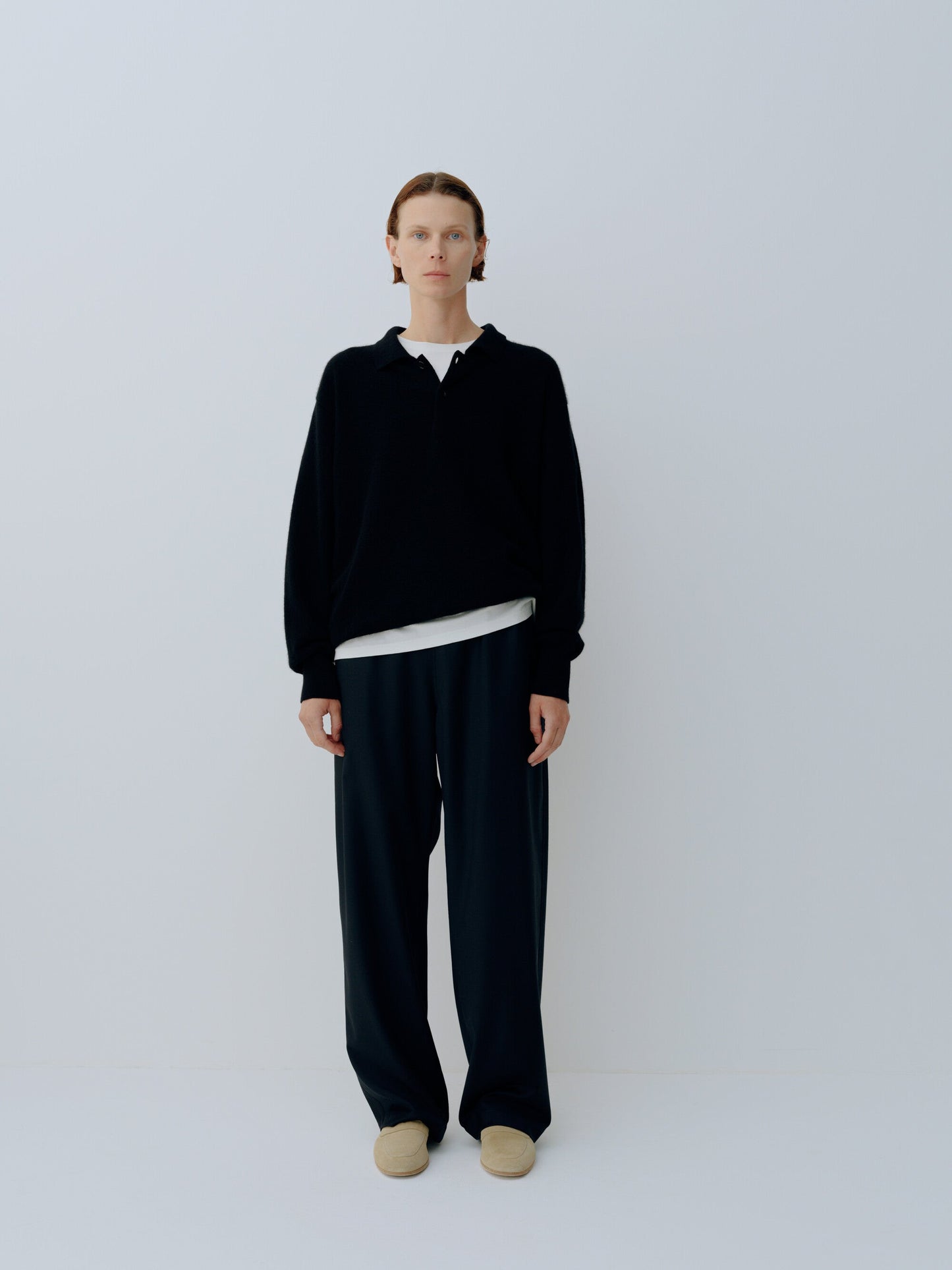 ssstein WOOL SILK DRAWSTRING EASY PANTS