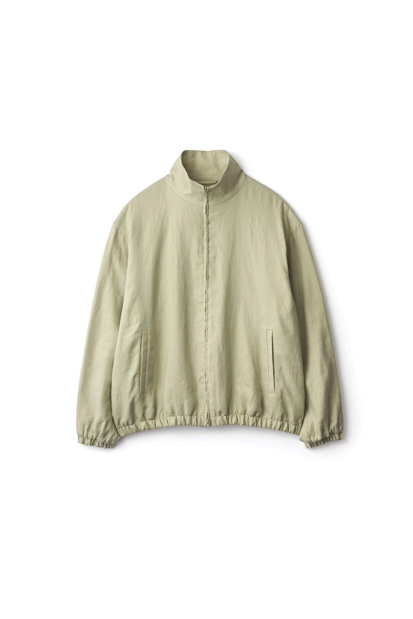ssstein LIGHT LINEN SHIRRED LIGHT ZIP JACKET