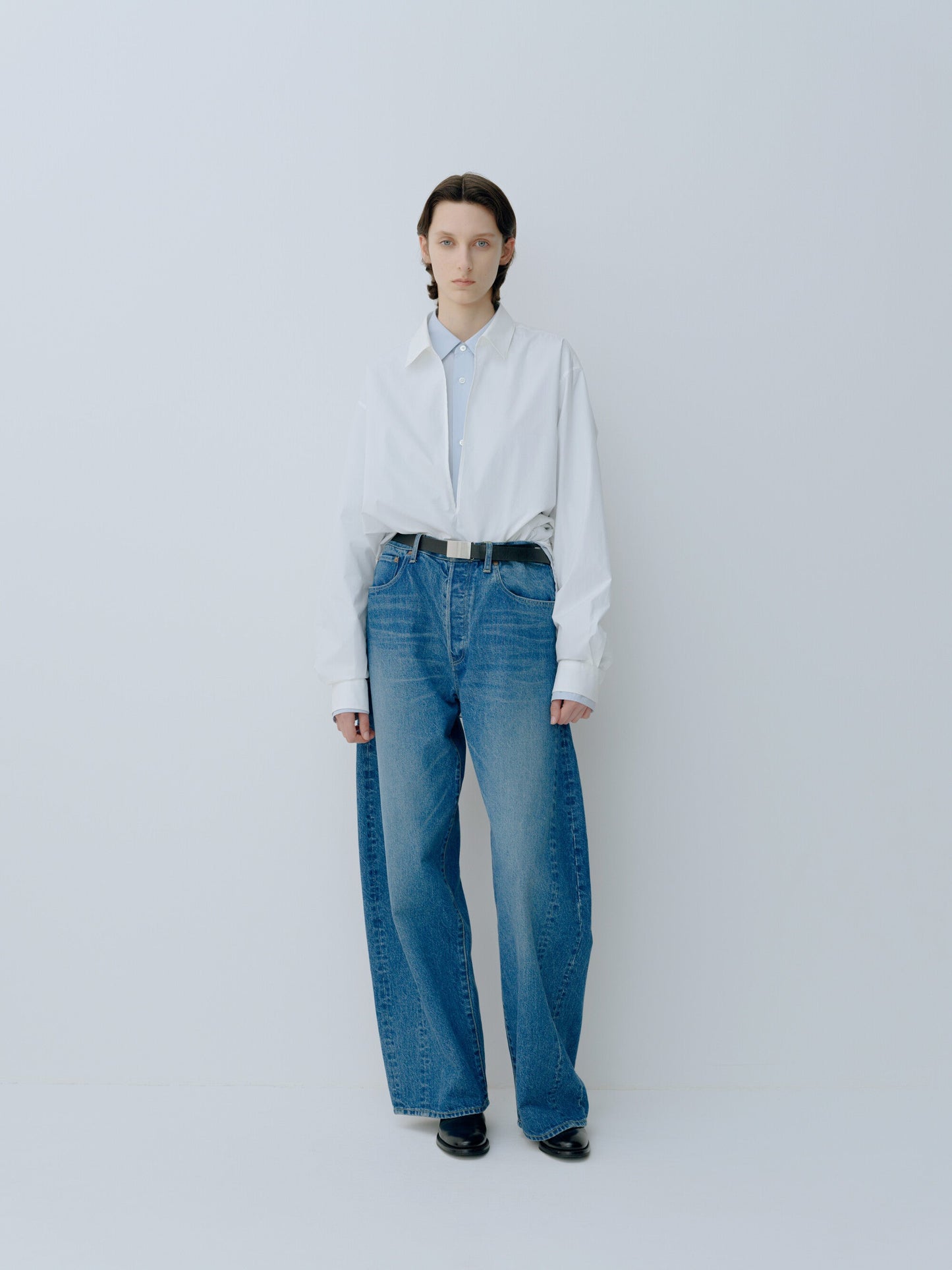 ssstein DEFORMATION WIDE DENIM PANTS