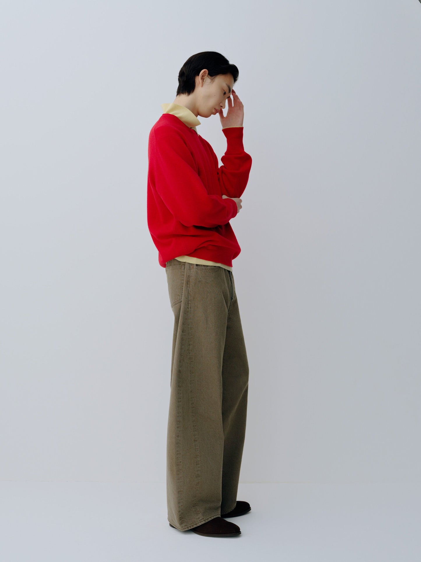 ssstein DEFORMATION WIDE COLOR DENIM PANTS