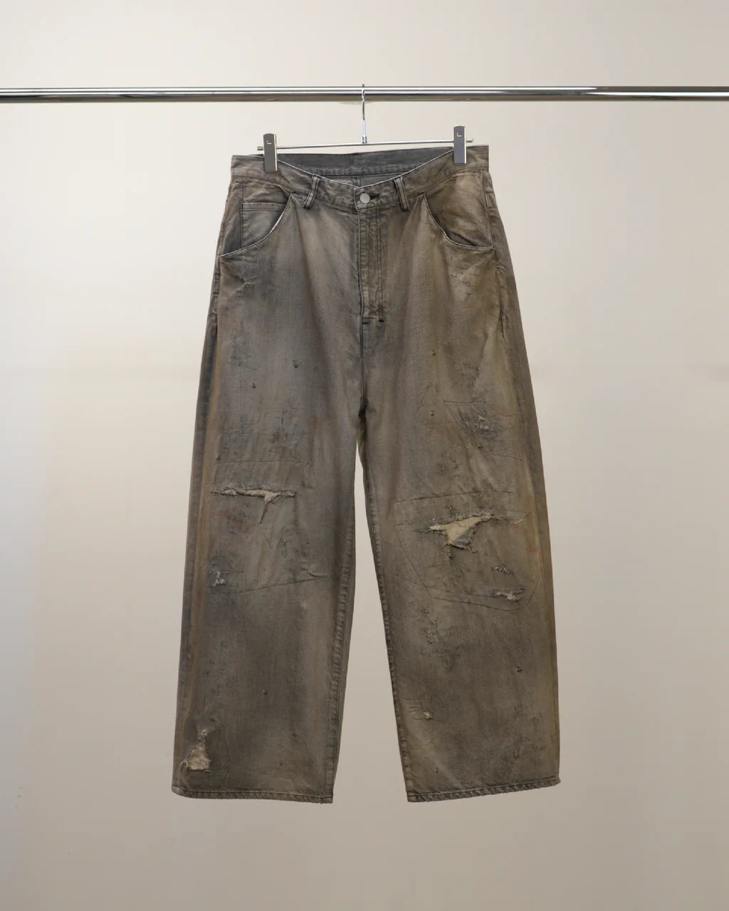 ANCELLM  DENIM PANTS #04 AGING01 (BLACK)