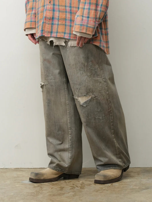 ANCELLM  DENIM PANTS #04 AGING01 (BLACK)