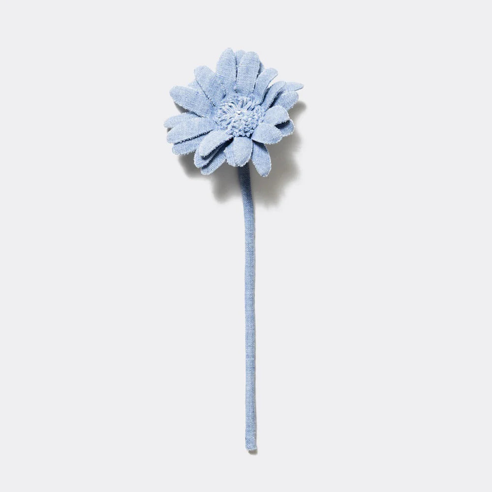 Unlikely Open Collar Work Chambray with Flower – unexpected store