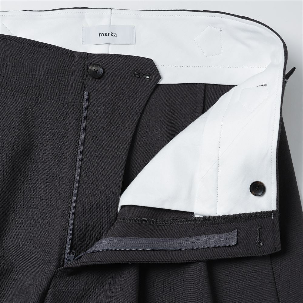 marka Two Tuck Military Trousers Recycled Polyester Non-Mulesed Wool Gabardine