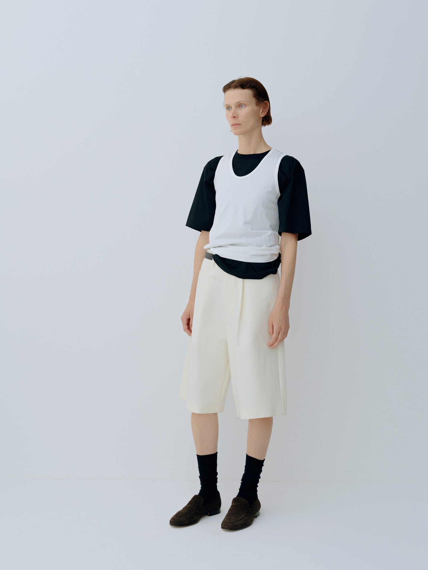 ssstein DOUBLE WEAVE COTTON SHORTS