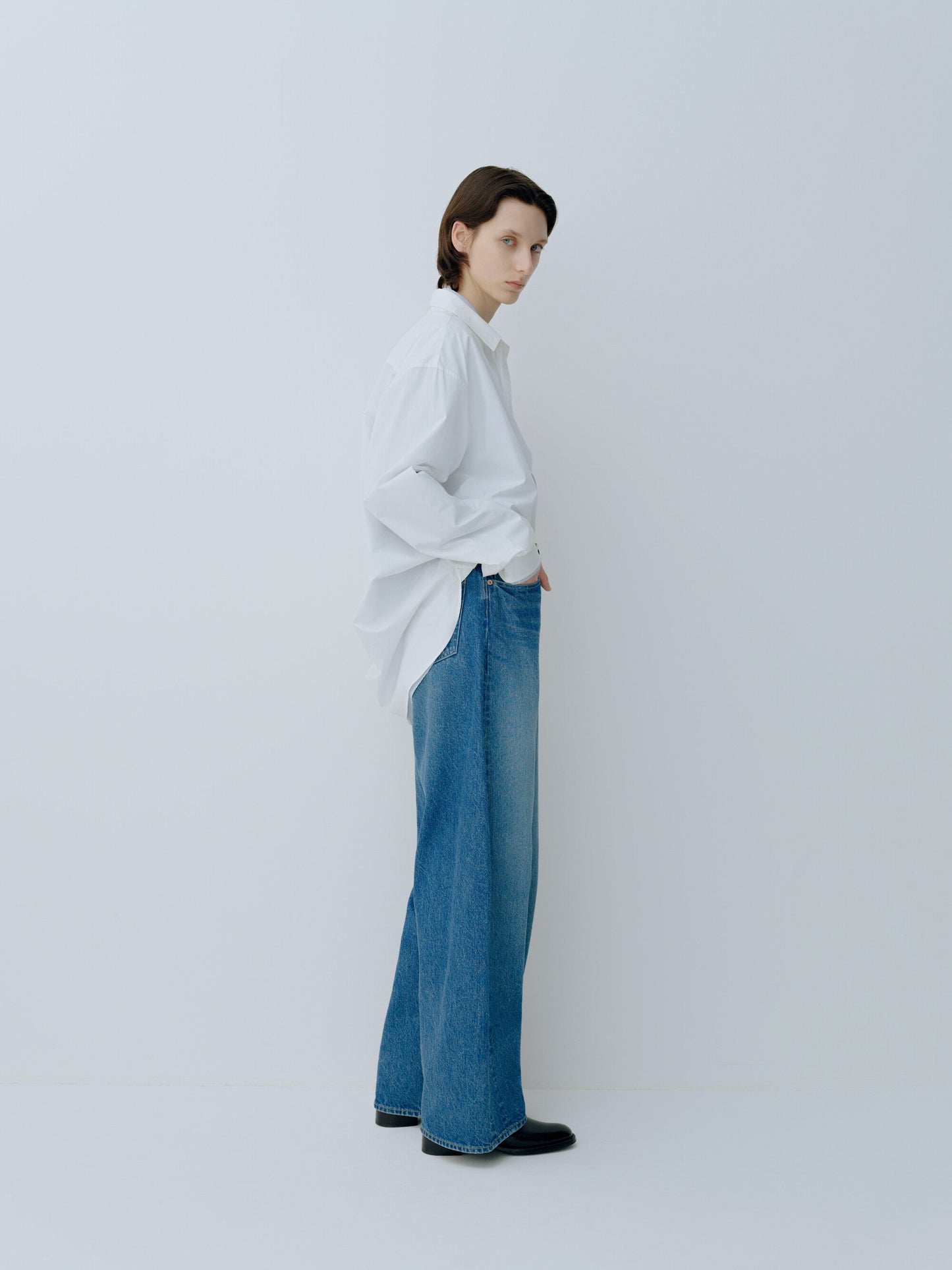 ssstein DEFORMATION WIDE DENIM PANTS