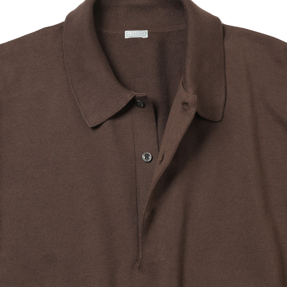 A.PRESSE Cotton Knit S/S Polo Shirts