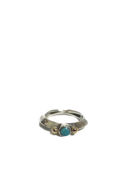 LARRY SMITH EXTRA THIN TURQUOISE RING 18K POINT