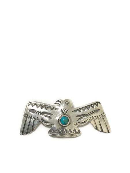 LARRY SMITH FLYING THUNDERBIRD PENDANT -ARROW&TURQUOISE