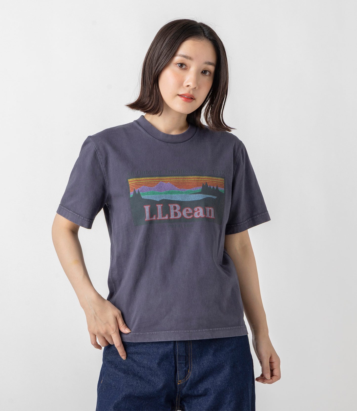 L.L.Bean JAPAN EDITION Women's Morrill Short-Sleeve Katahdin Logo Tee