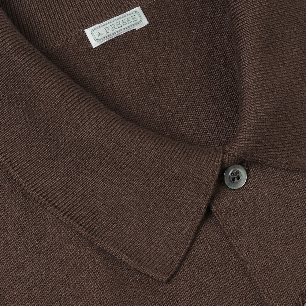 A.PRESSE Cotton Knit S/S Polo Shirts