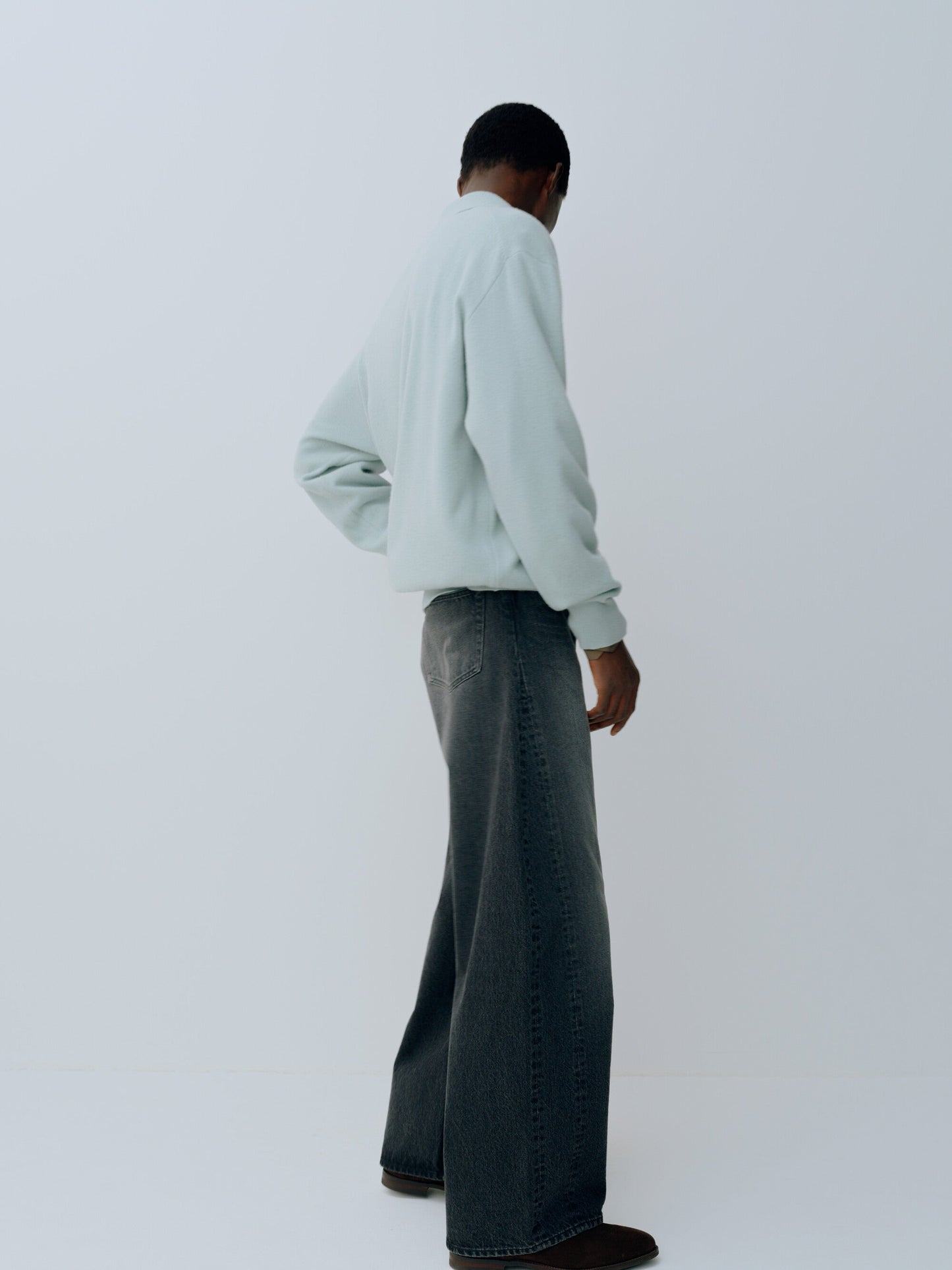 ssstein DEFORMATION WIDE DENIM PANTS