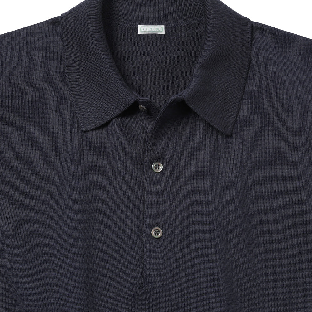 A.PRESSE Cotton Knit S/S Polo Shirts