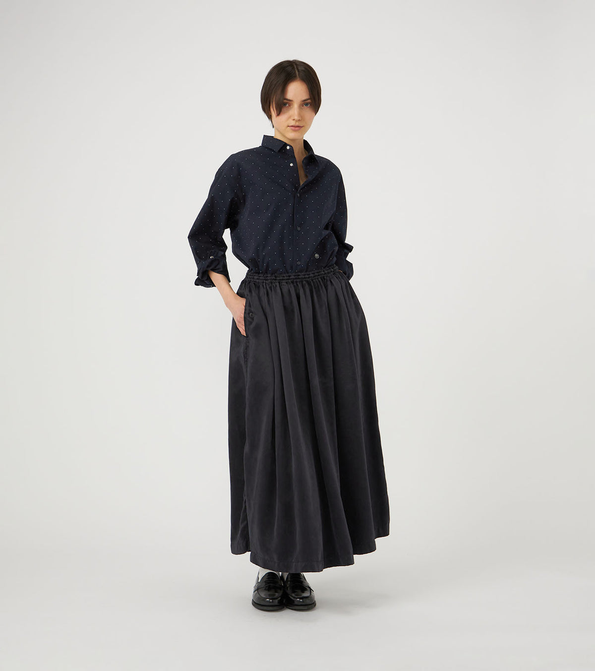 nanamica Regular Collar Dot Wind Shirt