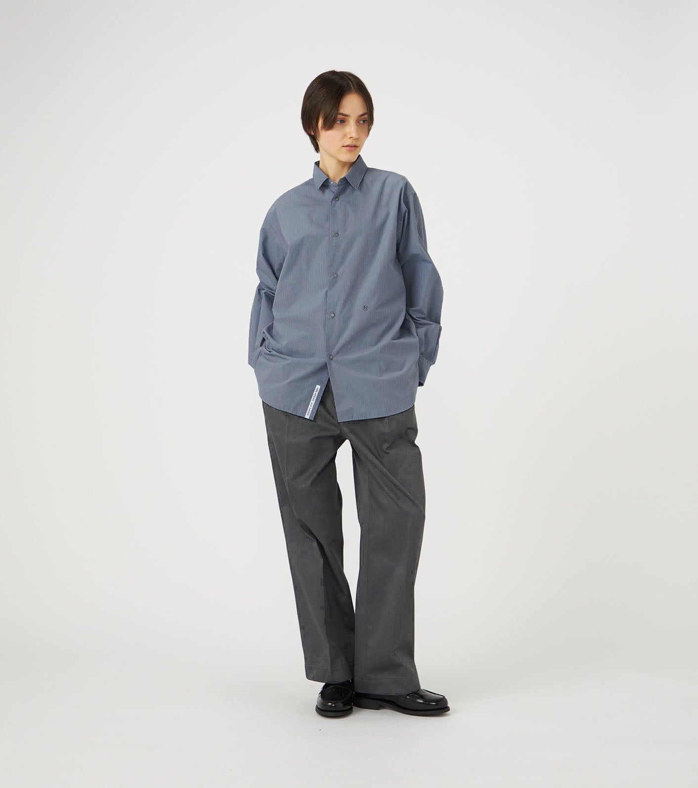 nanamica Regular Collar Striped Wind Shirt