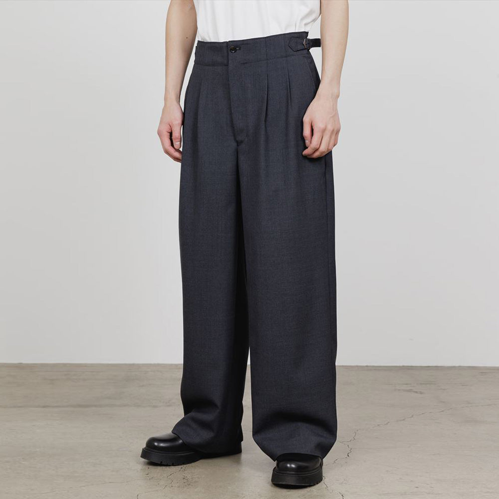 marka Two Tuck Military Trousers Recycled Polyester Non-Mulesed Wool Gabardine
