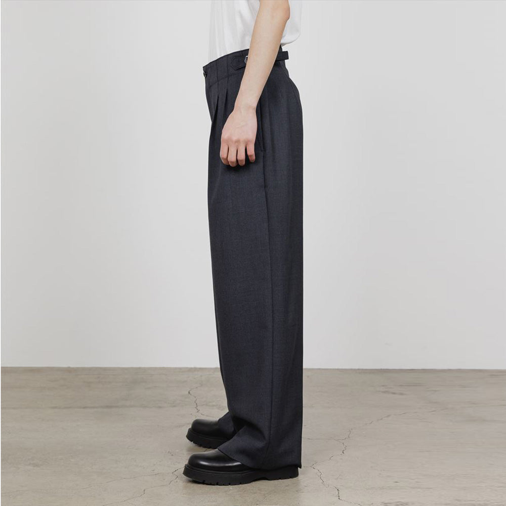 marka Two Tuck Military Trousers Recycled Polyester Non-Mulesed Wool Gabardine