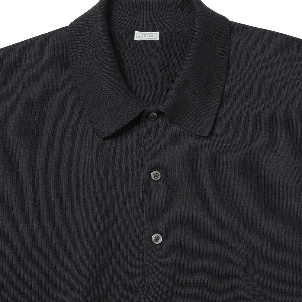 A.PRESSE Cotton Knit S/S Polo Shirts