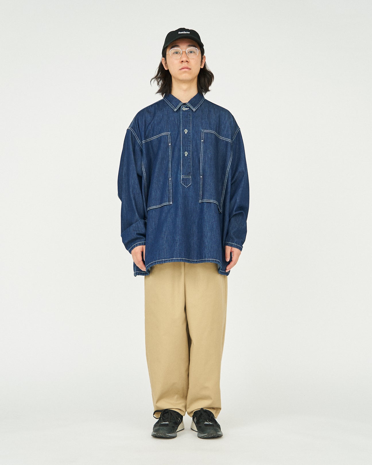 FreshService DENIM PULLOVER SHIRT (ONE WASH)
