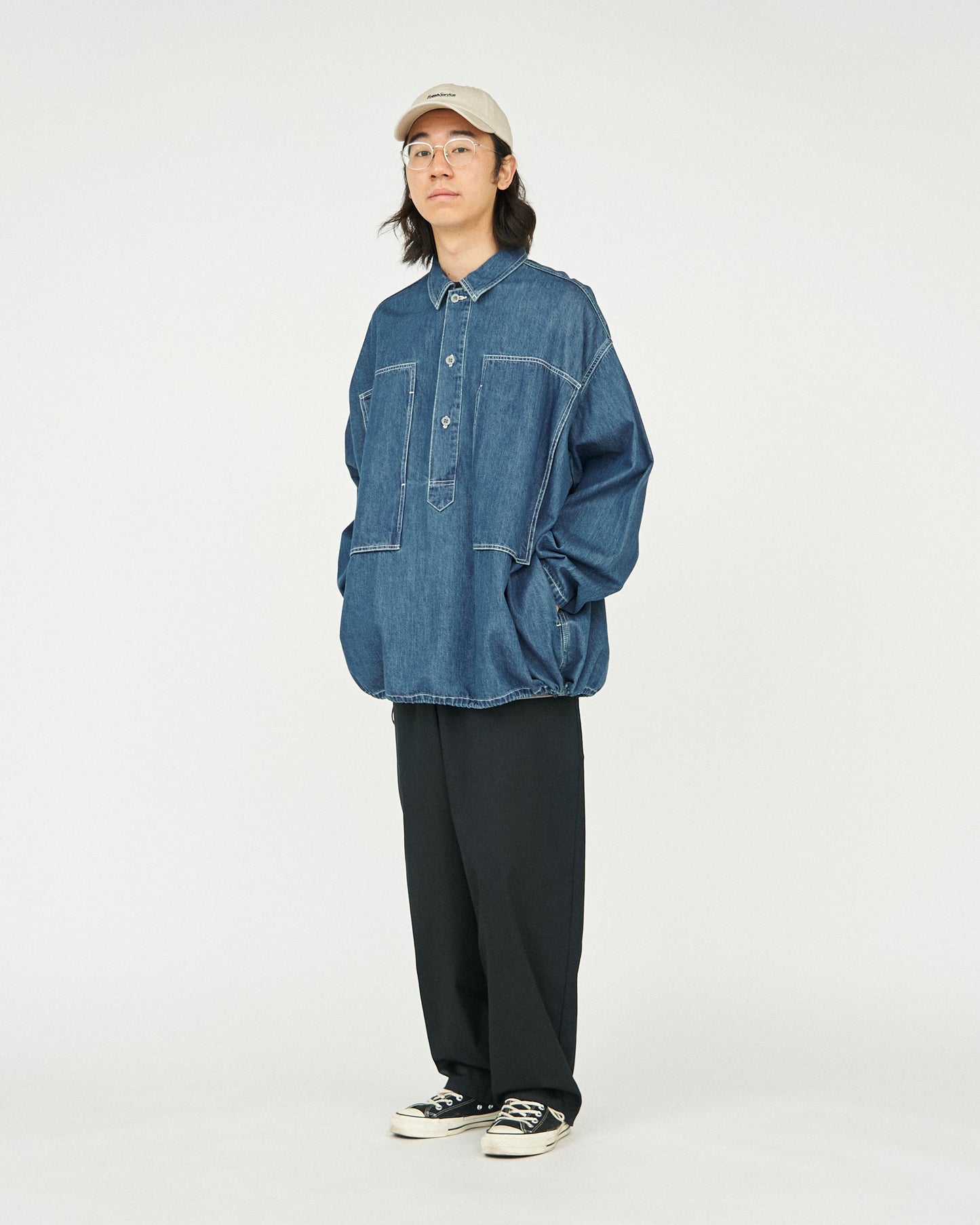FreshService DENIM PULLOVER SHIRT (FADE INDIGO)