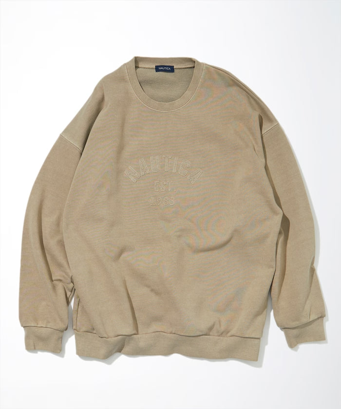 NAUTICA JAPAN Pigment Dyed Felt Patch Arch Logo Crewneck Sweatshirt –  unexpected store