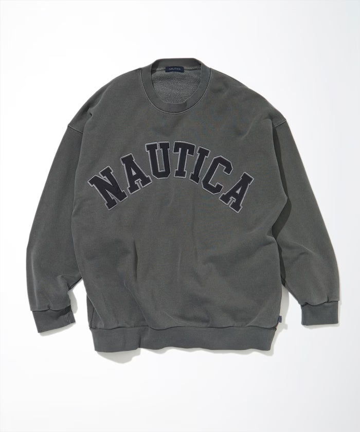 NAUTICA JAPAN Pigment Dyed Arch Logo Crewneck Sweatshirt