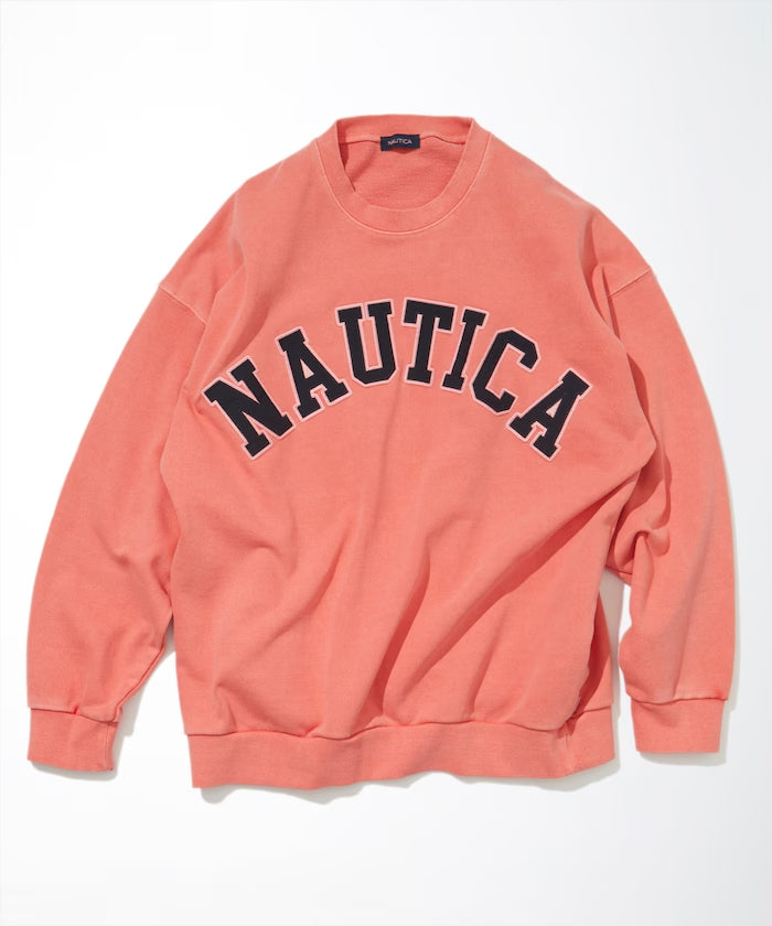 NAUTICA JAPAN Pigment Dyed Arch Logo Crewneck Sweatshirt – unexpected store