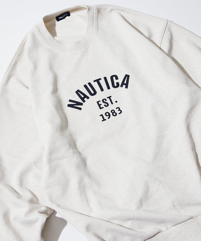 NAUTICA JAPAN Felt Patch Arch Logo Crewneck Sweatshirt