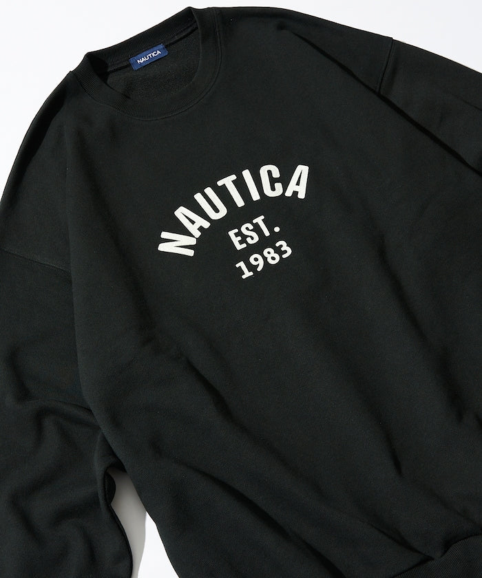 NAUTICA JAPAN Felt Patch Arch Logo Crewneck Sweatshirt