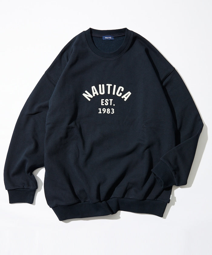 NAUTICA JAPAN Felt Patch Arch Logo Crewneck Sweatshirt