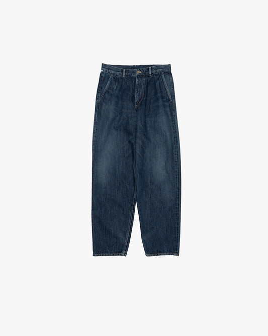 Graphpaper Selvage Denim Two Tuck Tapered Pants - DARK FADE