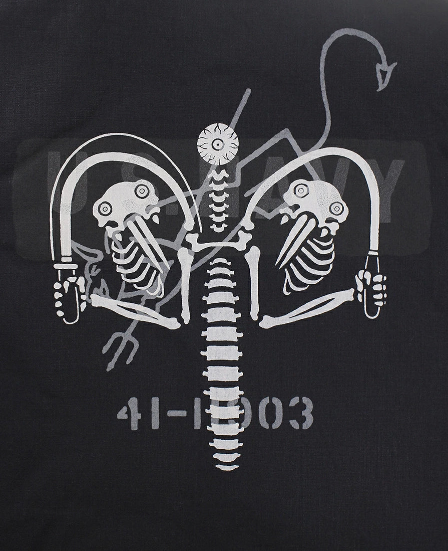 FREEWHEELERS & CO. "KNUCKLE BONES" on "AAF 90thBG 400thBSQ" CIVILIAN DECK JACKET