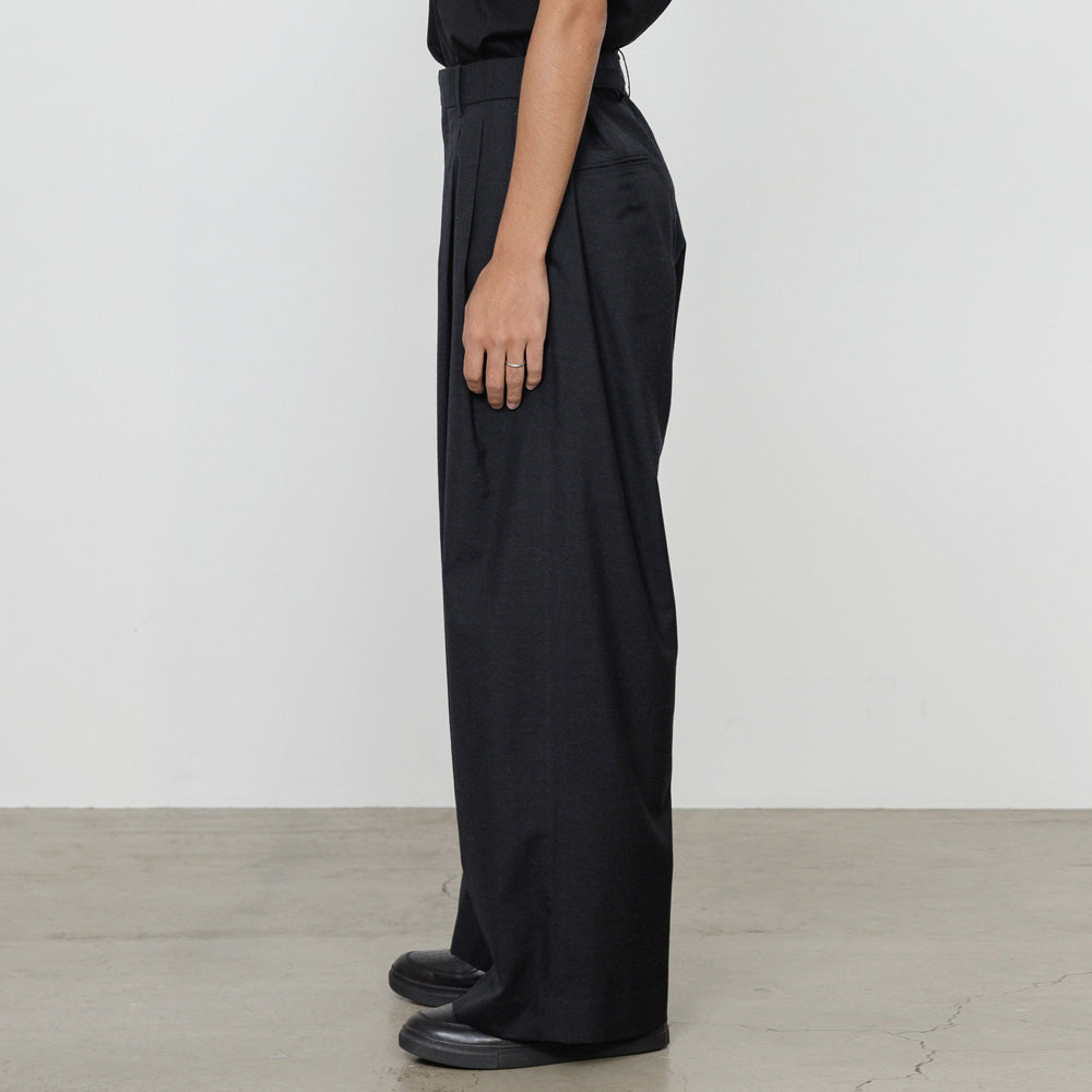 marka Two Tuck Baggy Trousers Wool Tropical Washer