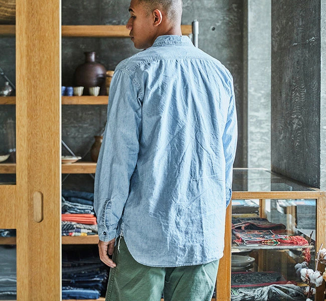 orSlow Vintage Fit Chambray Work Shirt Bleached – unexpected store