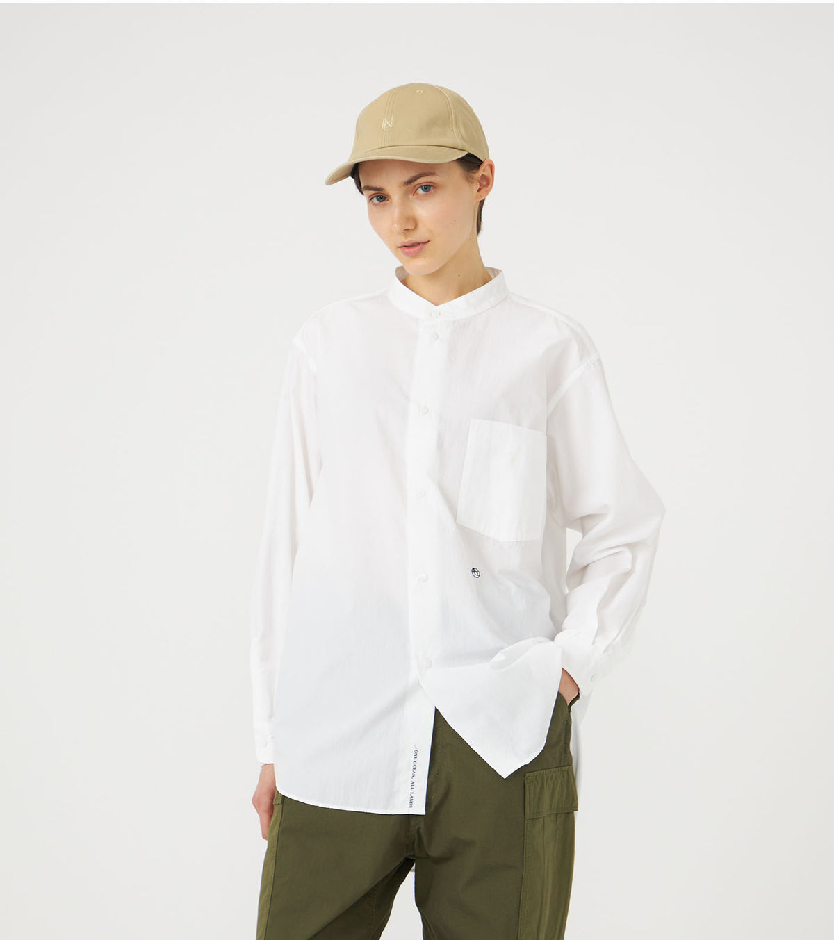 nanamica Band Collar Wind Shirt