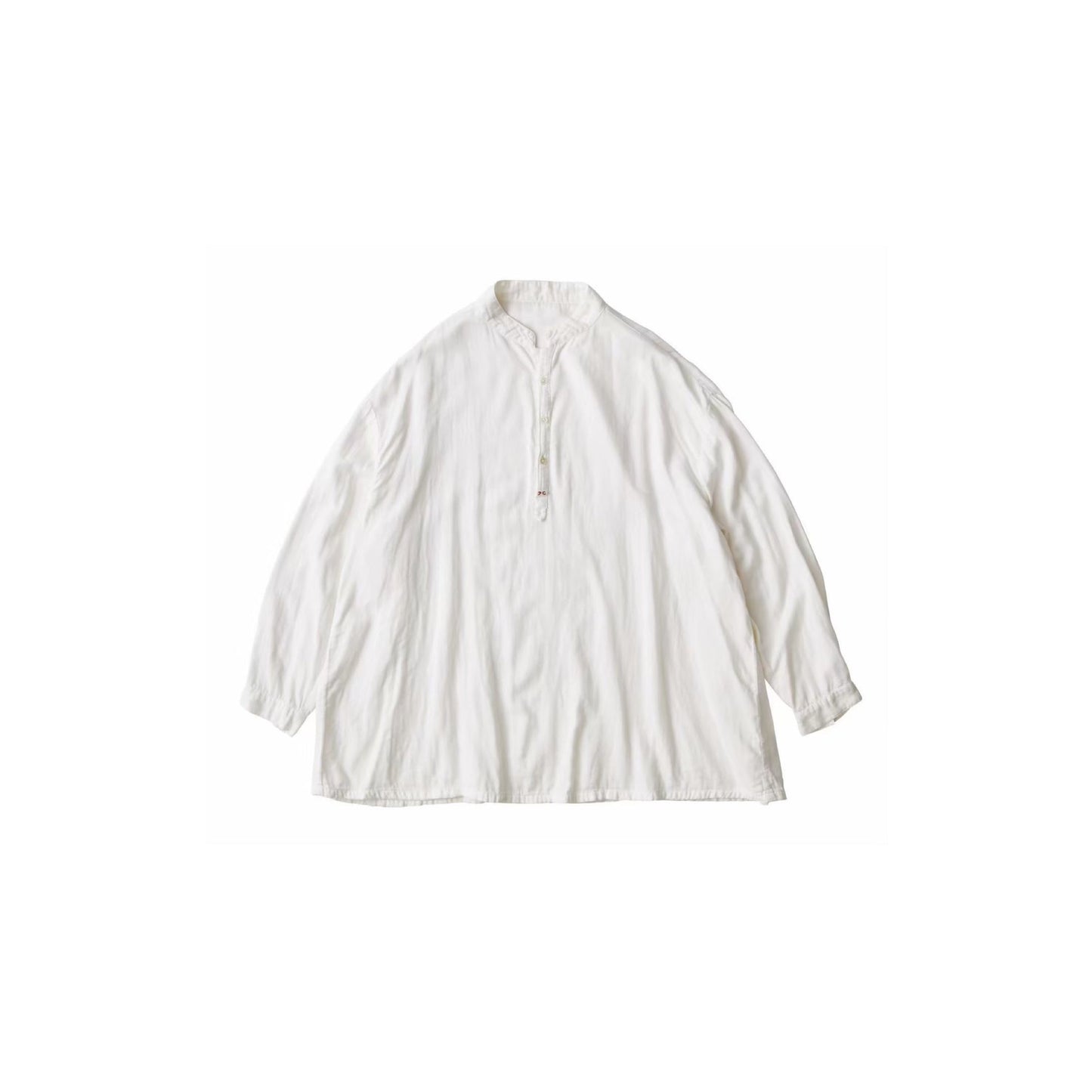 Porter Classic SUVIN GOLD GAUZE STAND COLLAR LONG SMOCK SHIRT