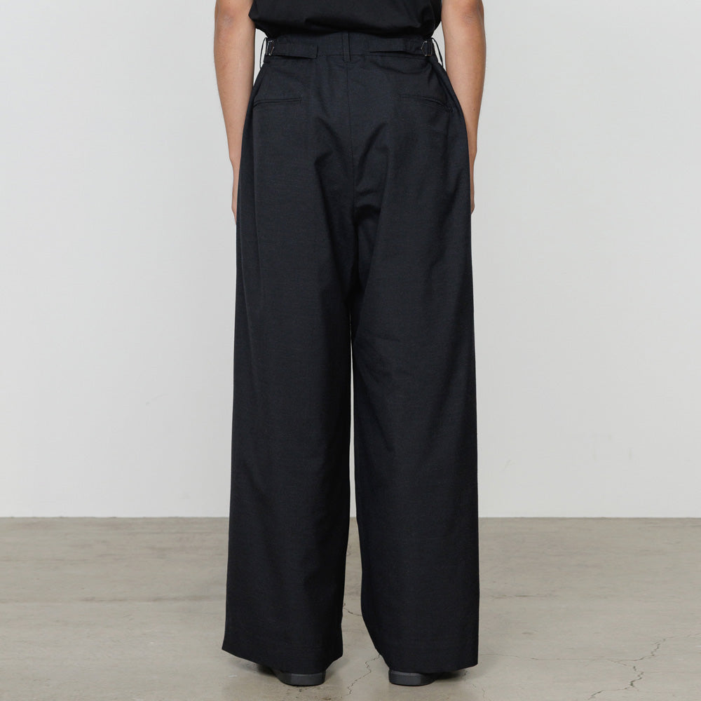 marka Two Tuck Baggy Trousers Wool Tropical Washer