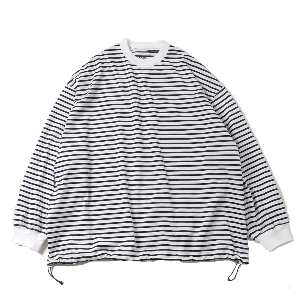 is-ness BALLOON STRIPES LONG SLEEVE T SHIRT