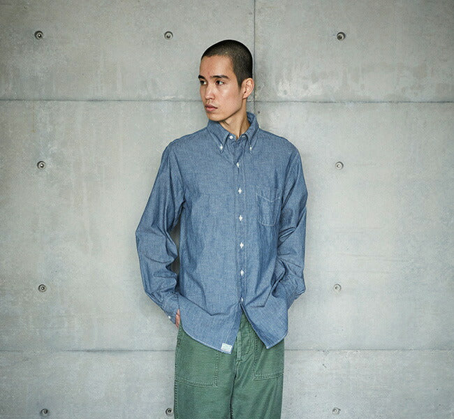 orSlow CHAMBRAY BUTTON DOWN SHIRT original chambray