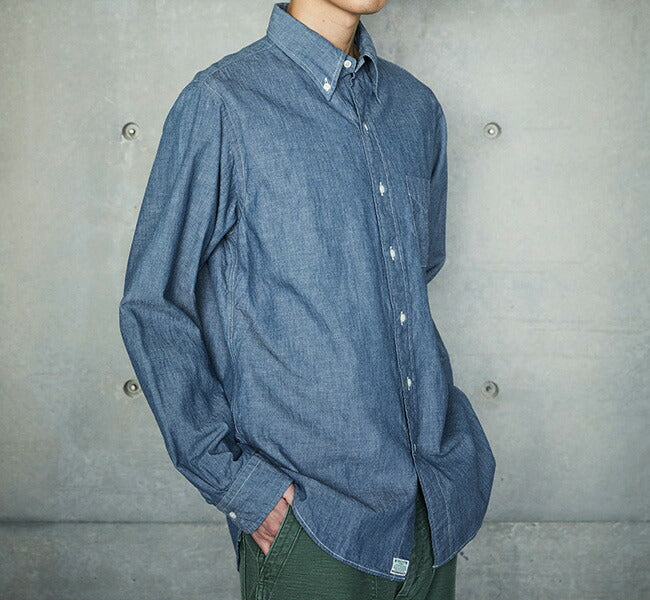 orSlow CHAMBRAY BUTTON DOWN SHIRT original chambray