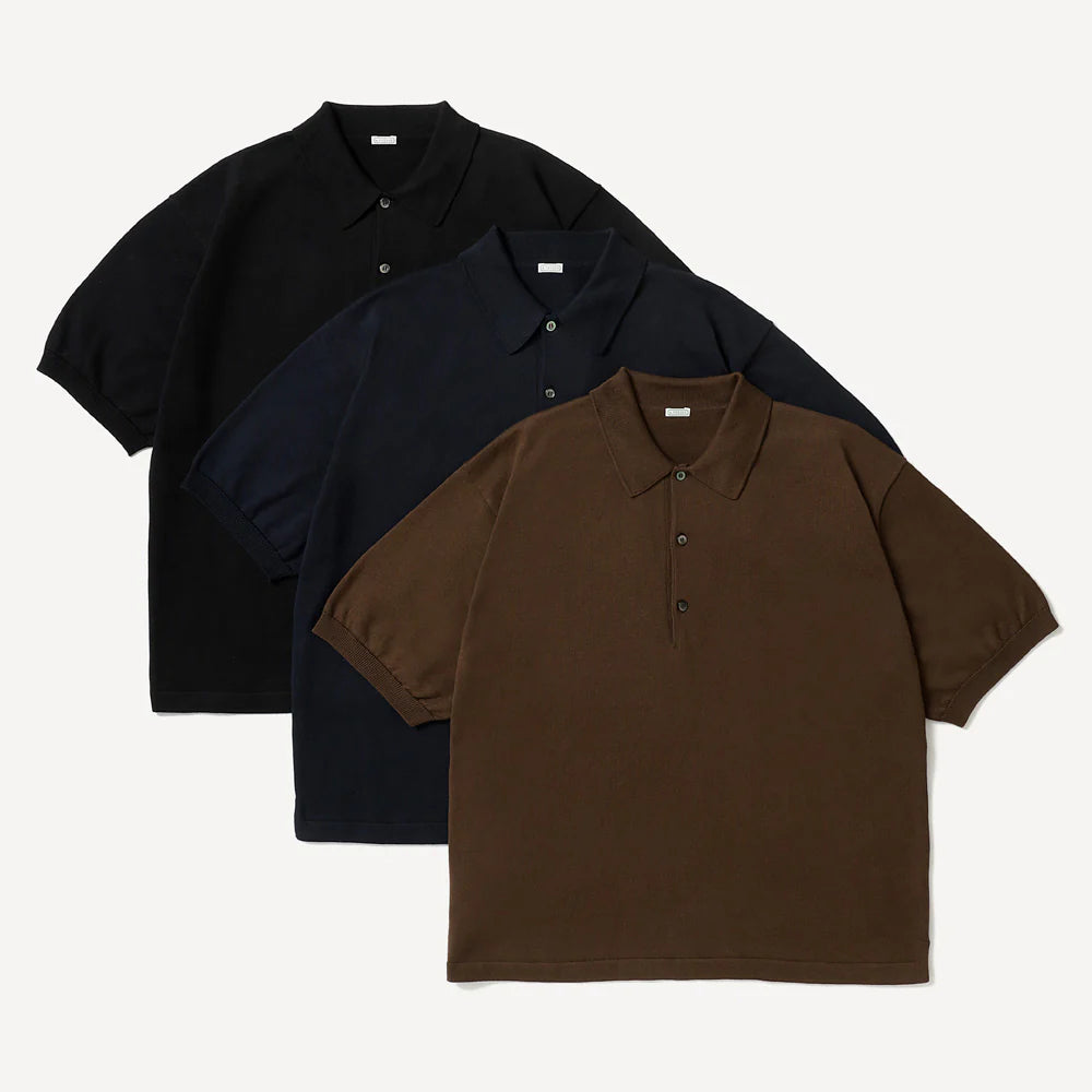 A.PRESSE Cotton Knit S/S Polo Shirts