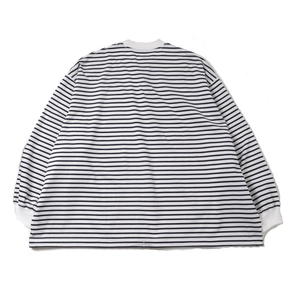 is-ness BALLOON STRIPES LONG SLEEVE T SHIRT