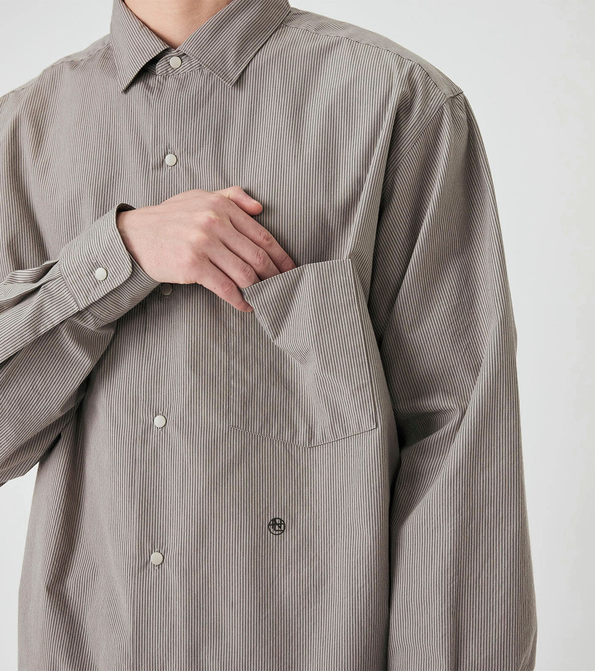nanamica Regular Collar Striped Wind Shirt