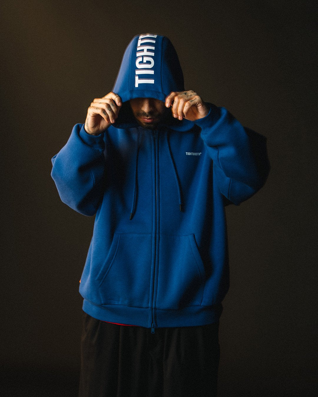 TIGHTBOOTH LOGO ZIP HOODED SWEAT SHIRT