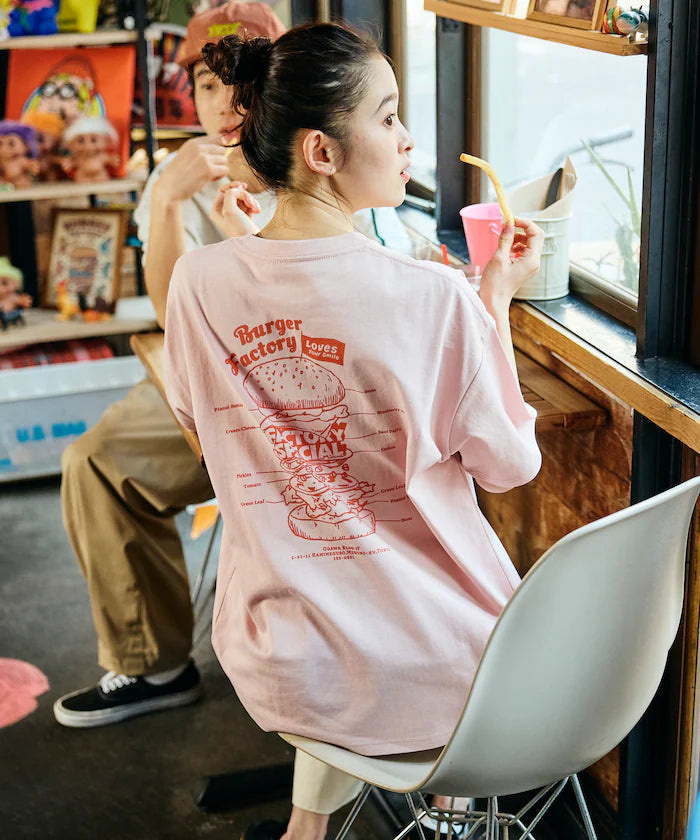 Burger Factory x FREAK'S STORE Burger Factory Special Big Silhouette Back Print Crew Neck T-shirt