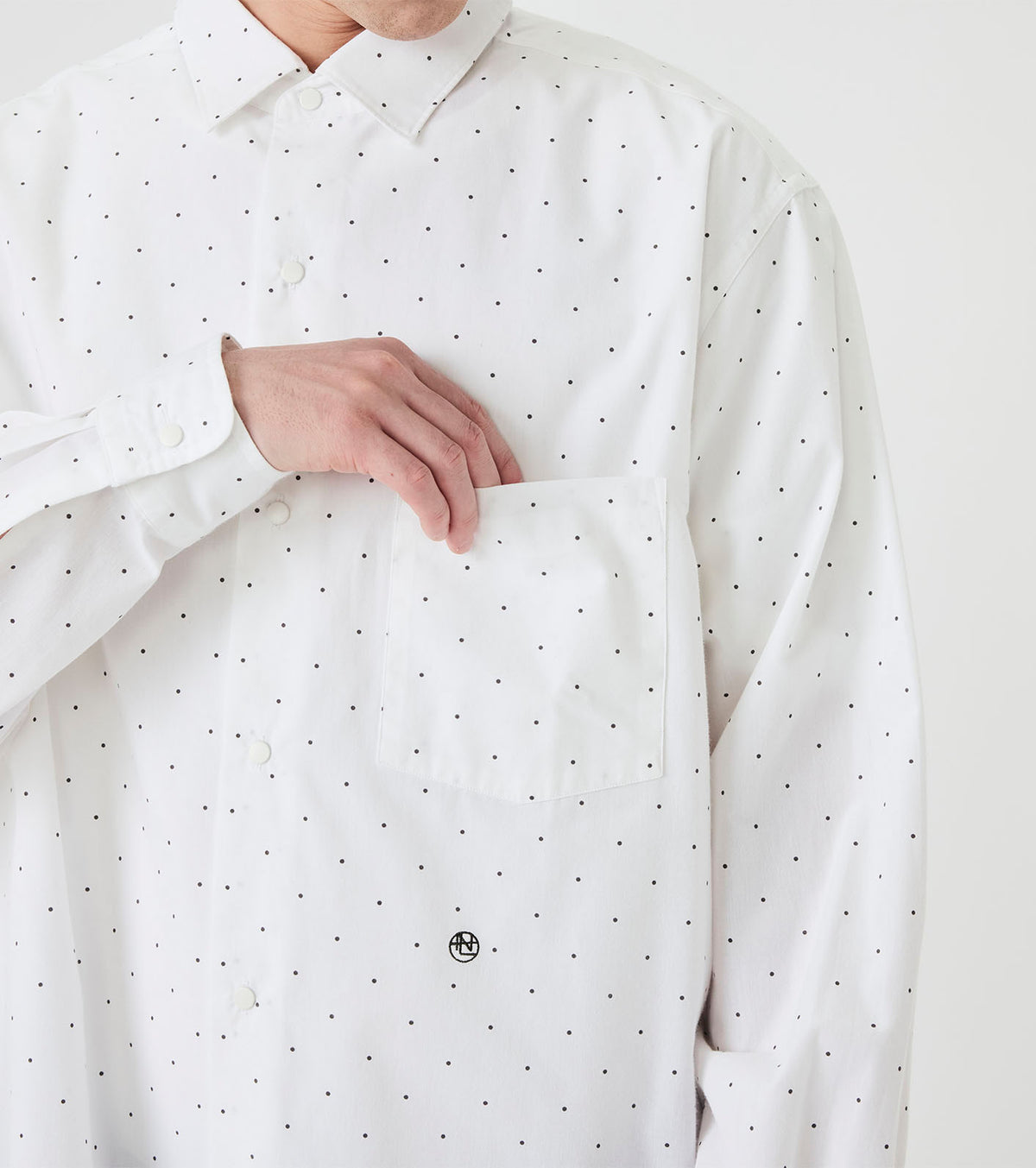 nanamica Regular Collar Dot Wind Shirt